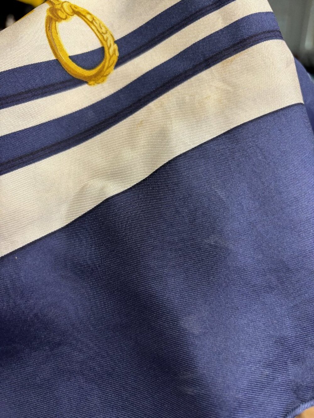 Authentic HERMES Carre 90 Scarf "BRIDES de GALA" Silk Navy Blue White - Picture 2 of 6